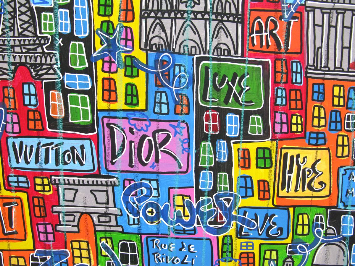 Tableau de RICO SAB a pour titre Amazing Paris Yeah style street pop art, street art dim : RICO SABprix:750