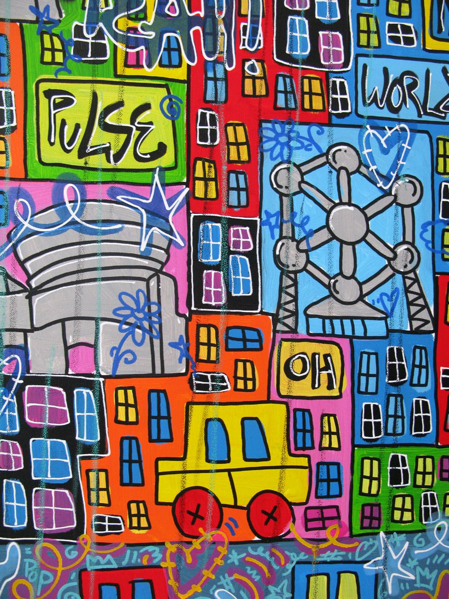 Tableau de RICO SAB a pour titre Amazing World style street pop art, street art dim : RICO SABprix:1350