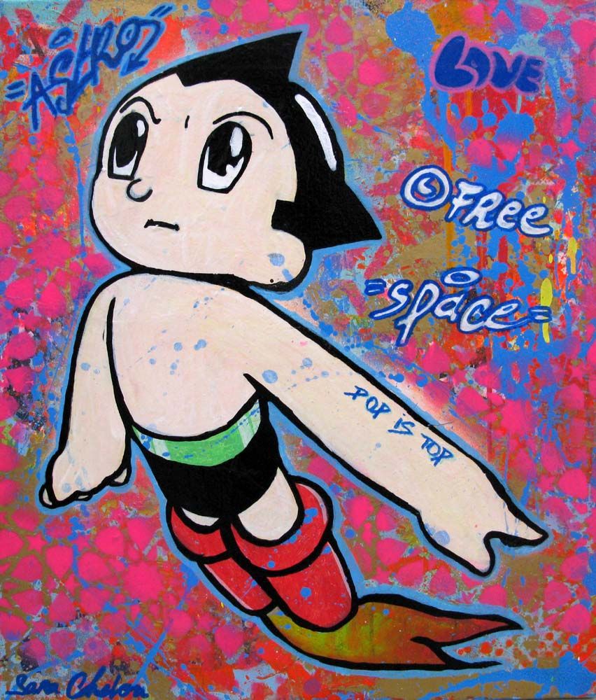 Tableau de SARA CHELOU a pour titre Astro style street pop art dim : SARA CHELOUprix:300