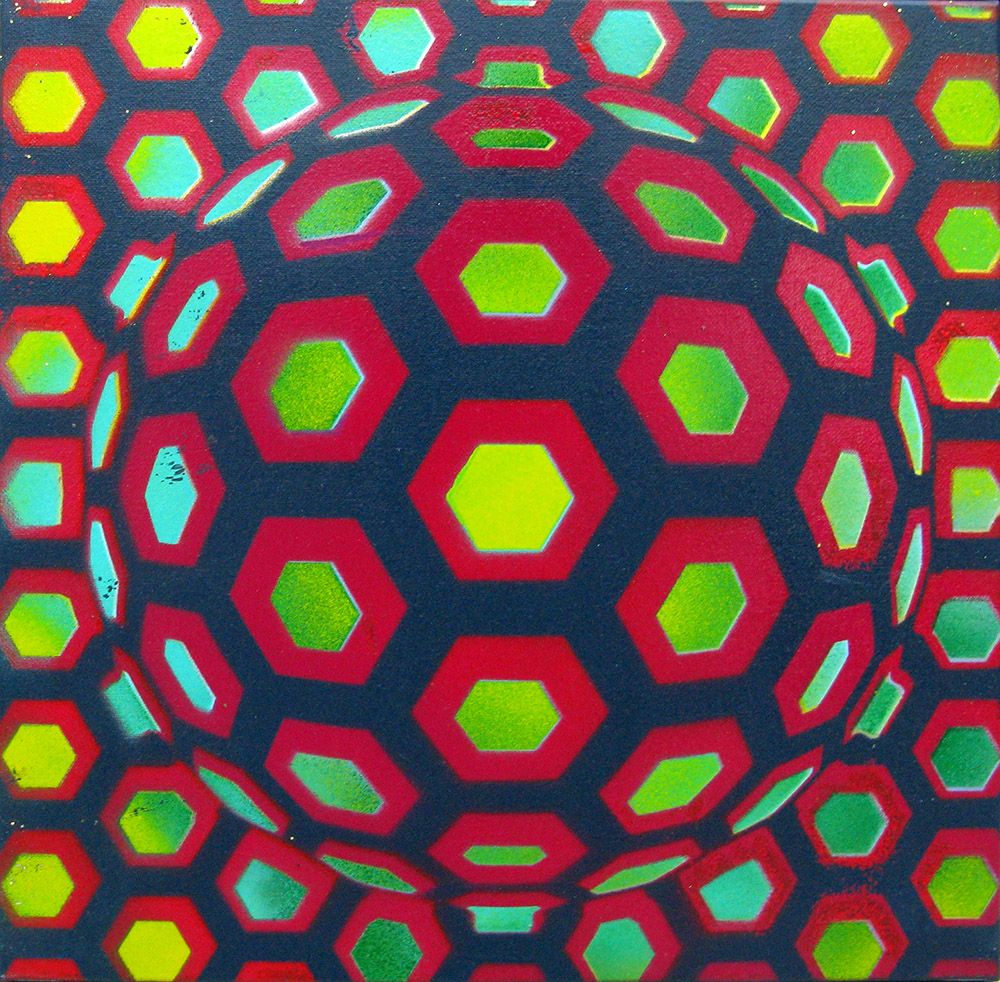 Tableau de YANN GUINCHAN a pour titre Boule 7 style graphique dim : YANN GUINCHANprix:150