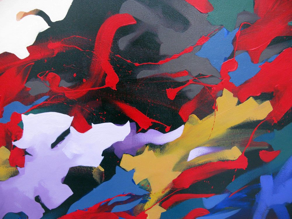 Tableau de BRUNEAU a pour titre THE SCREAM OF THE BUTTERFLY style abstrait dim : BRUNEAUprix:1000