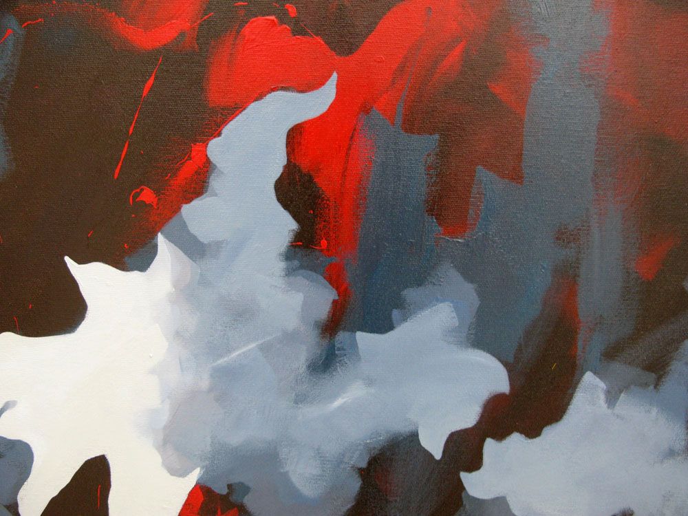 Tableau de BRUNEAU a pour titre LA BESTE style abstrait dim : BRUNEAUprix: