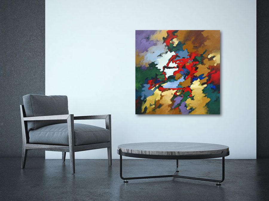 Tableau de BRUNEAU a pour titre PEINTURE ABSTRAITE 77 style abstrait dim : BRUNEAUprix: