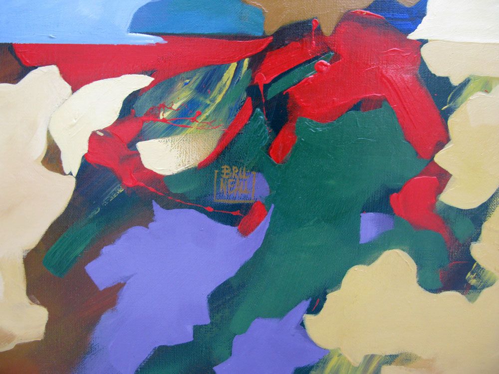 Tableau de BRUNEAU a pour titre PEINTURE ABSTRAITE 77 style abstrait dim : BRUNEAUprix: