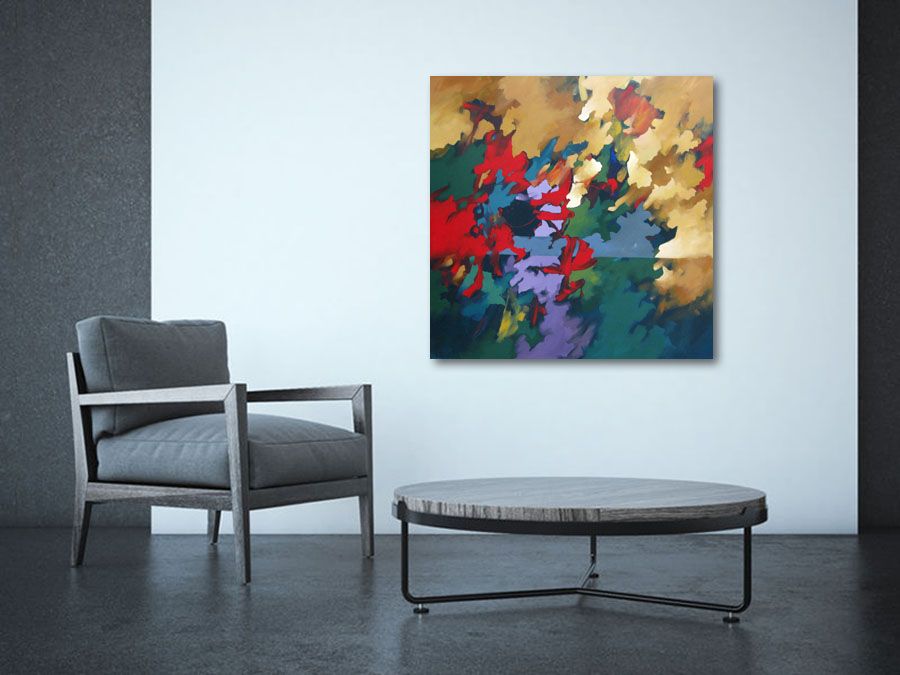 Tableau de BRUNEAU a pour titre PEINTURE ABSTRAITE 79 style abstrait dim : BRUNEAUprix: