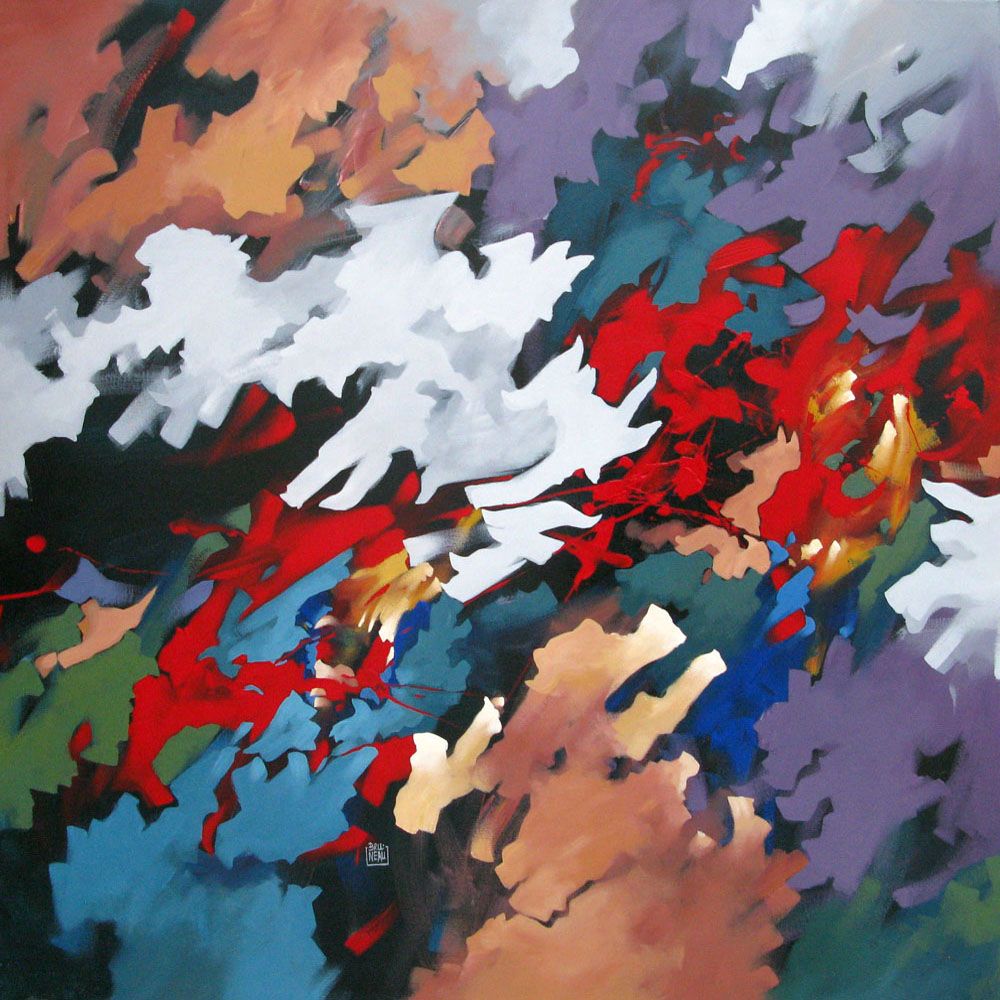 Tableau de BRUNEAU a pour titre PEINTURE ABSTRAITE 81 style abstrait dim : BRUNEAUprix: