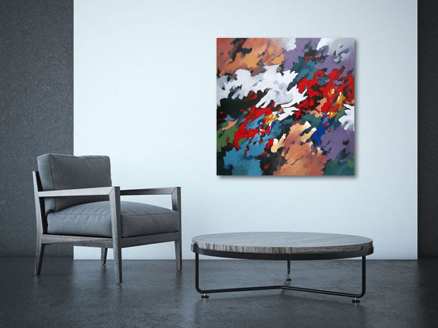 Tableau de BRUNEAU a pour titre PEINTURE ABSTRAITE 81 style abstrait dim : BRUNEAUprix: