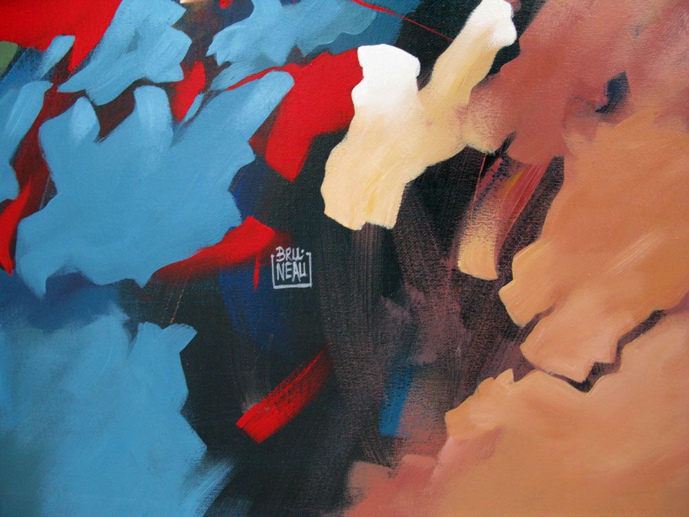 Tableau de BRUNEAU a pour titre PEINTURE ABSTRAITE 81 style abstrait dim : BRUNEAUprix: