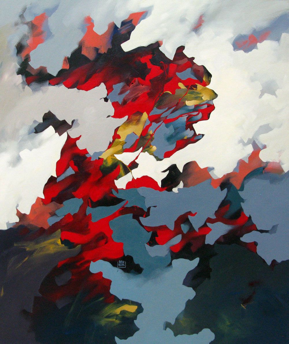 Tableau de BRUNEAU a pour titre VENDREDI style abstrait dim : BRUNEAUprix: