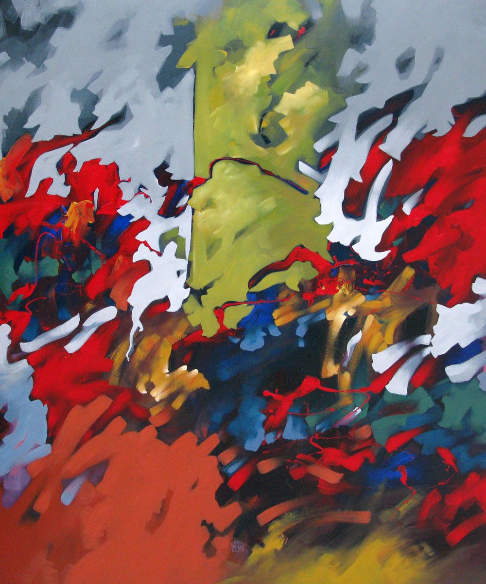 Tableau de BRUNEAU a pour titre PEINTURE ABSTRAITE 51 style abstrait dim : BRUNEAUprix: