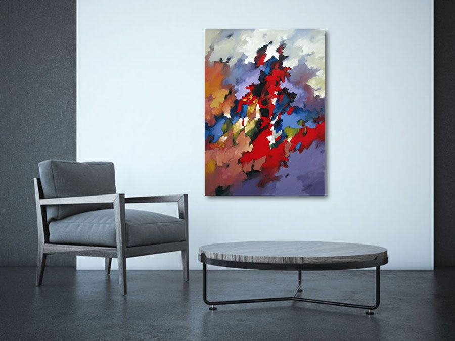 Tableau de BRUNEAU a pour titre PEINTURE ABSTRAITE 56 style abstrait dim : BRUNEAUprix: