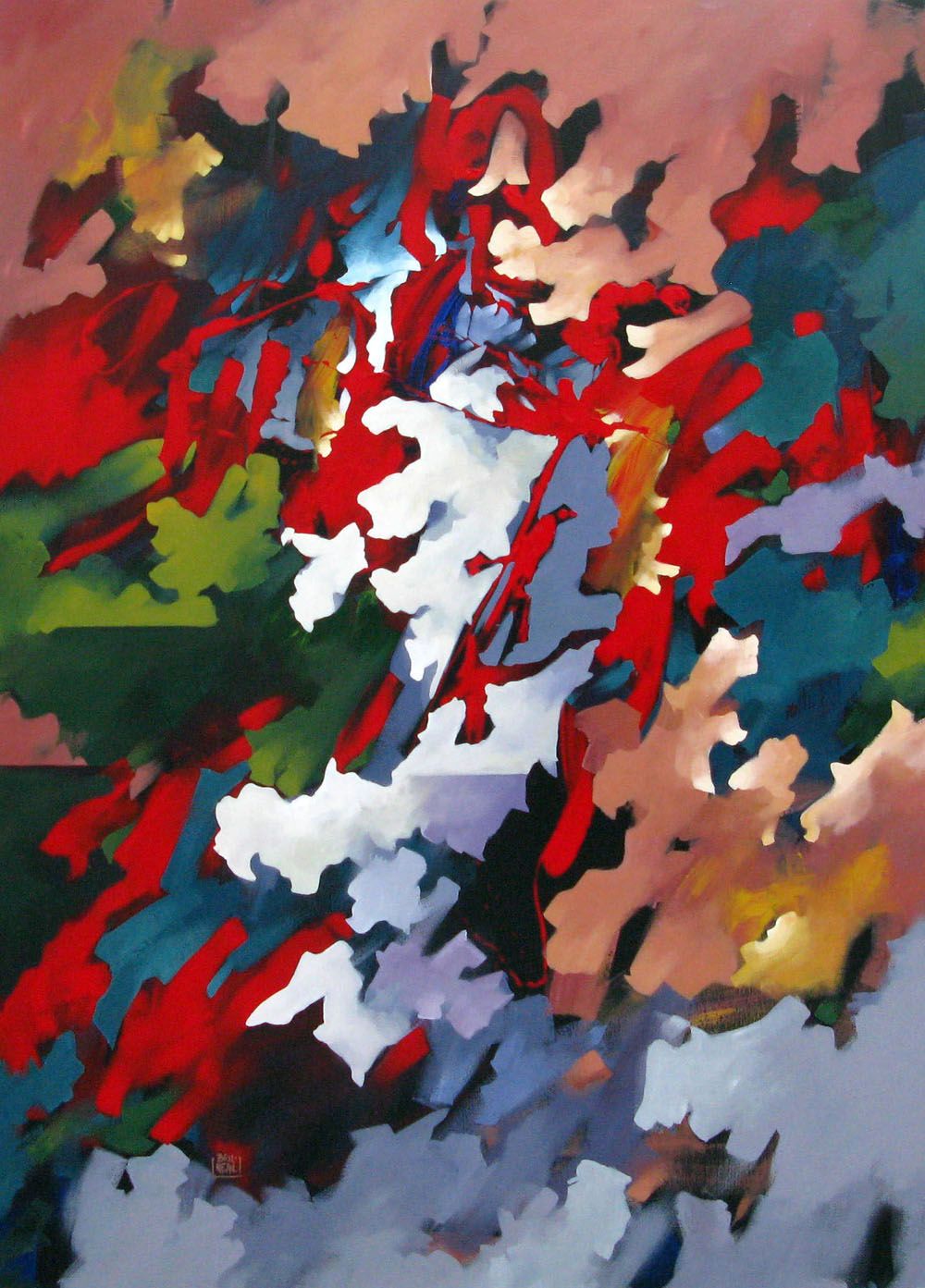 Tableau de BRUNEAU a pour titre PEINTURE ABSTRAITE 70 style abstrait dim : BRUNEAUprix: