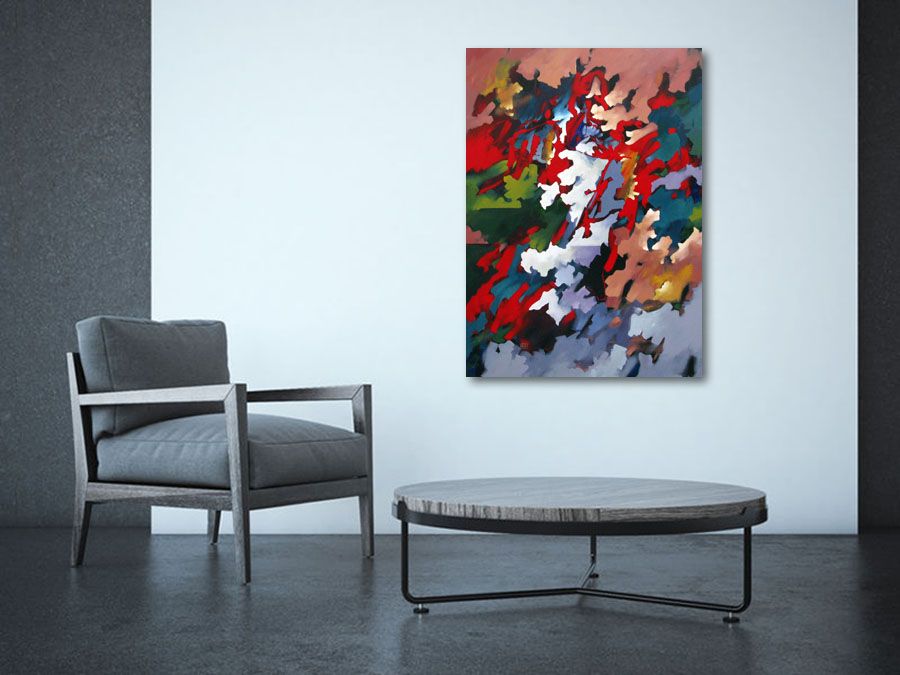 Tableau de BRUNEAU a pour titre PEINTURE ABSTRAITE 70 style abstrait dim : BRUNEAUprix: