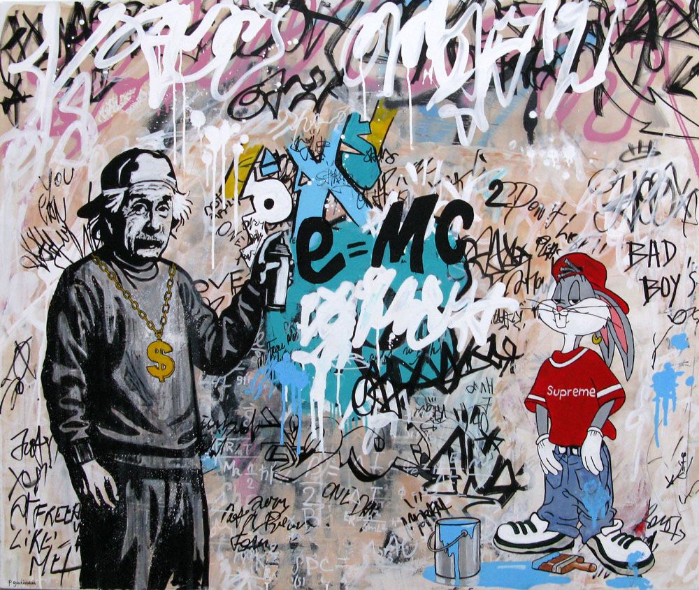 Tableau de PATRICIA GADISSEUR a pour titre Bad boys style graffiti, street pop art dim : PATRICIA GADISSEURprix:1300