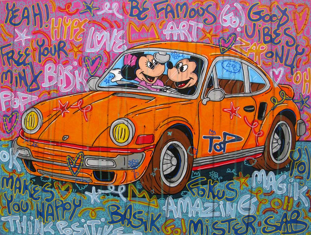 Tableau de RICO SAB a pour titre Be porsche yeah style street pop art, street art dim : RICO SABprix:1350