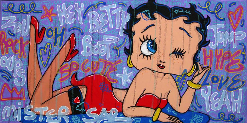Tableau de RICO SAB a pour titre Betty Boop style street pop art, street art dim : RICO SABprix:500