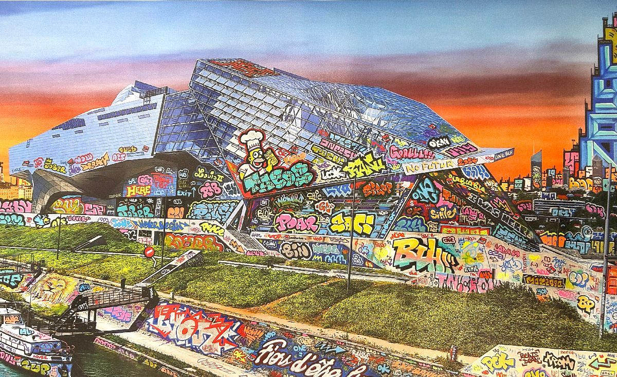 Editions d'art de BLACH a pour titre Lyon influence style graffiti, street art dim : BLACHprix:220