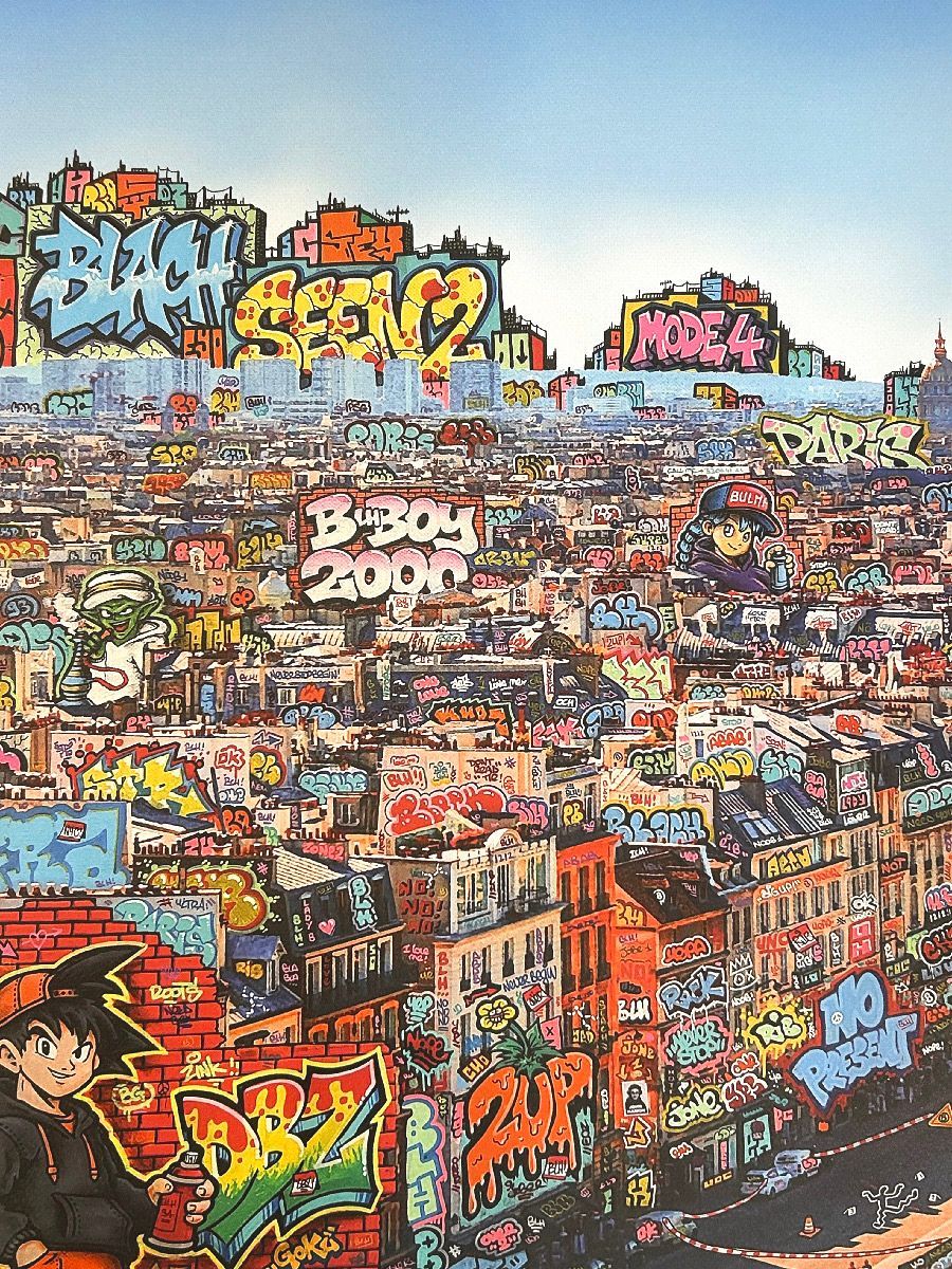 Editions d'art de BLACH a pour titre PARIS DBZ style graffiti, street art dim : BLACHprix:220