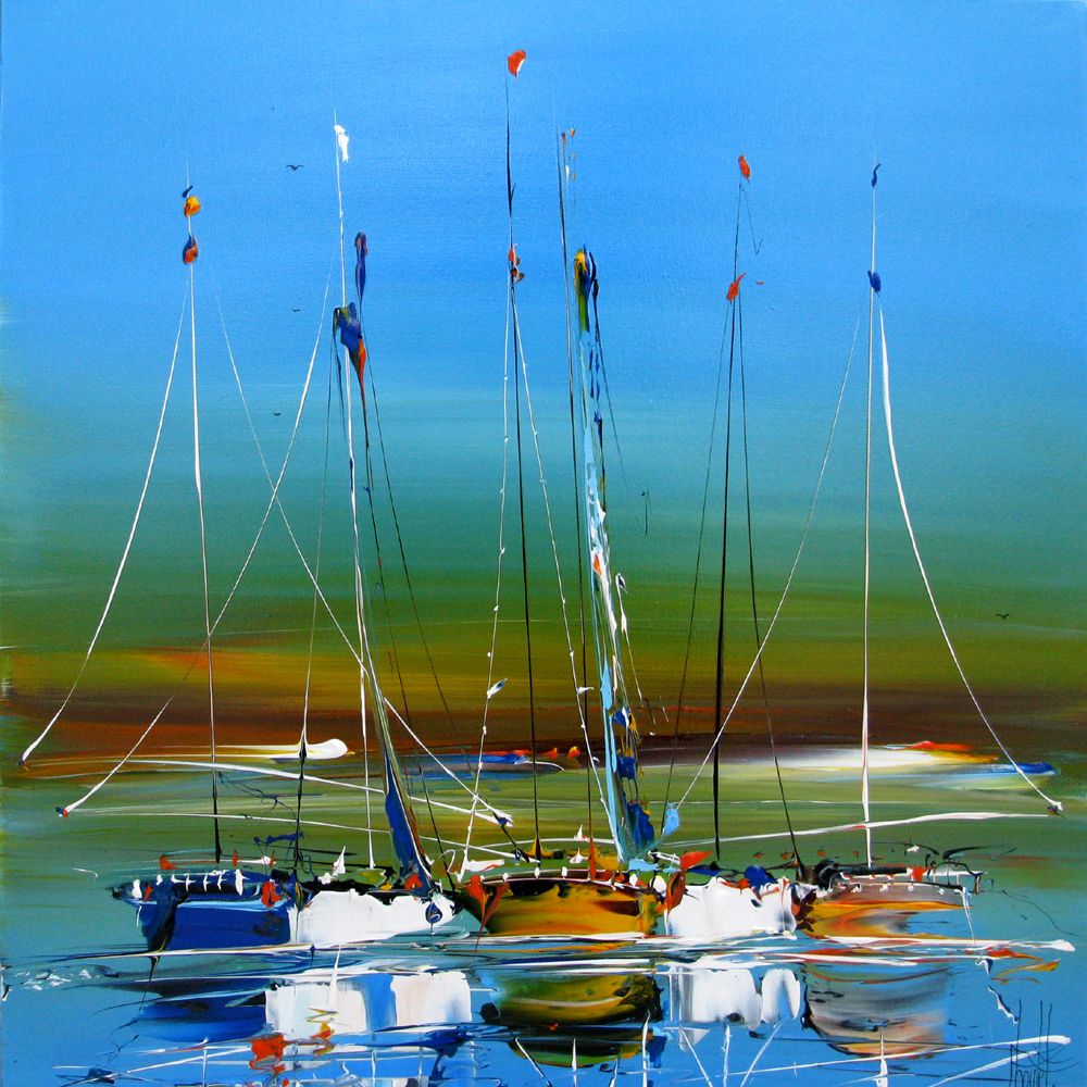 Tableau de F. BOUTET a pour titre MARINE ABSTRAITE 89 style abstrait dim : F. BOUTETprix:400