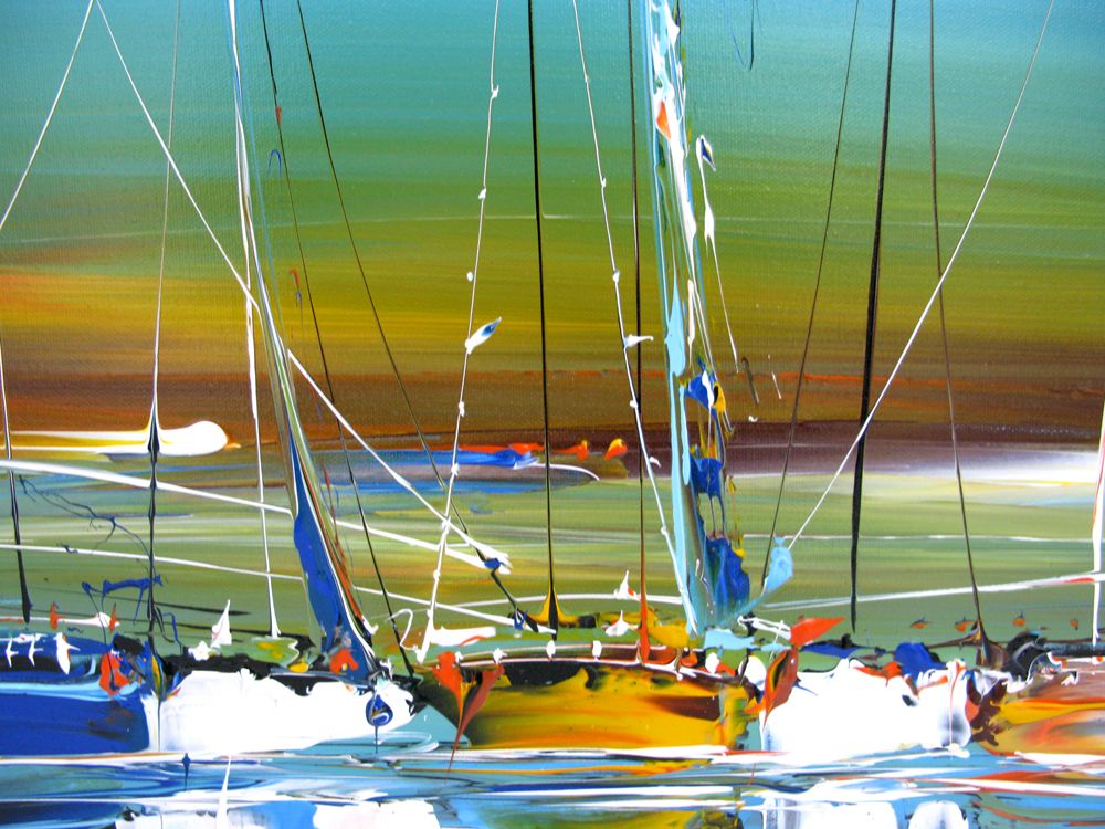 Tableau de F. BOUTET a pour titre MARINE ABSTRAITE 89 style abstrait dim : F. BOUTETprix:400