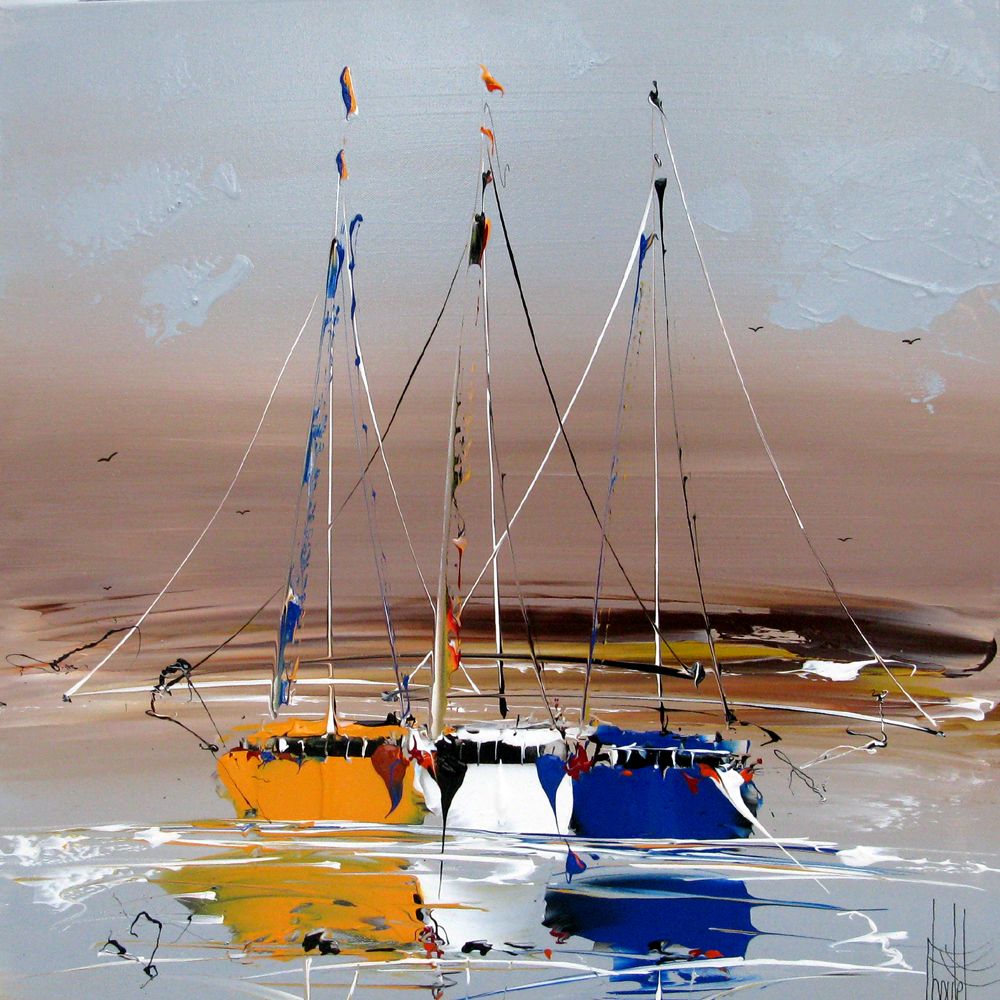 Tableau de F. BOUTET a pour titre MARINE ABSTRAITE 91 style abstrait dim : F. BOUTETprix:400