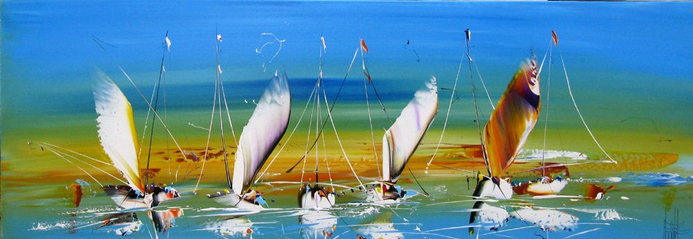 Tableau de F. BOUTET a pour titre MARINE ABSTRAITE 2024-38 style figuratif dim : F. BOUTETprix:900