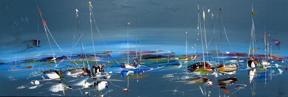 Tableau de F. BOUTET a pour titre MARINE ABSTRAITE 2024-40 style figuratif dim : F. BOUTETprix:900