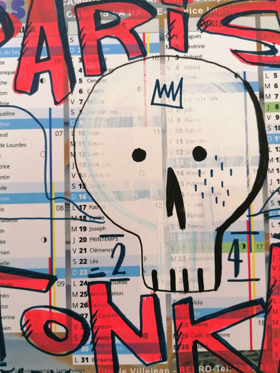 Dessin de TAREK a pour titre Calendrier Paris Tonkar style graphique, graffiti dim : TAREKprix:130