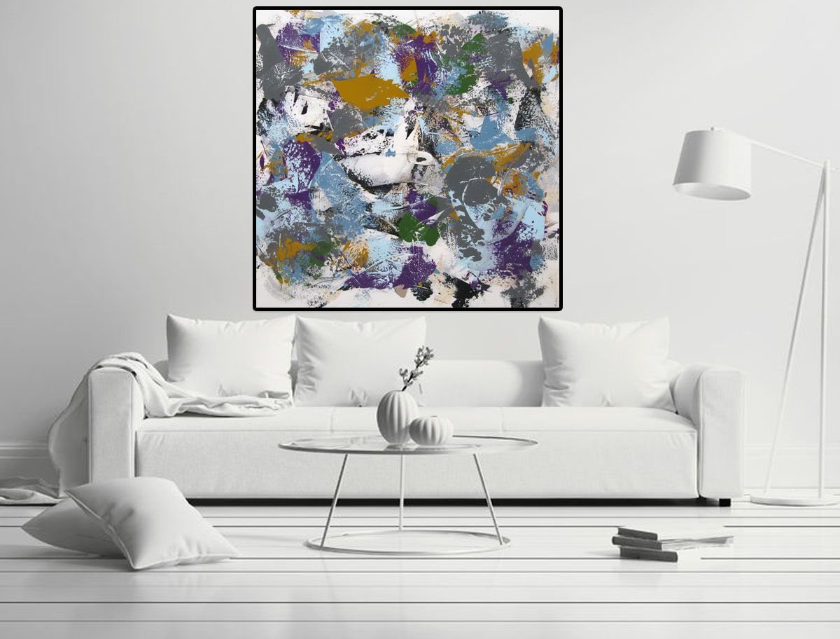 Tableau de CELINE WEBER a pour titre WINTER style abstrait dim : CELINE WEBERprix: