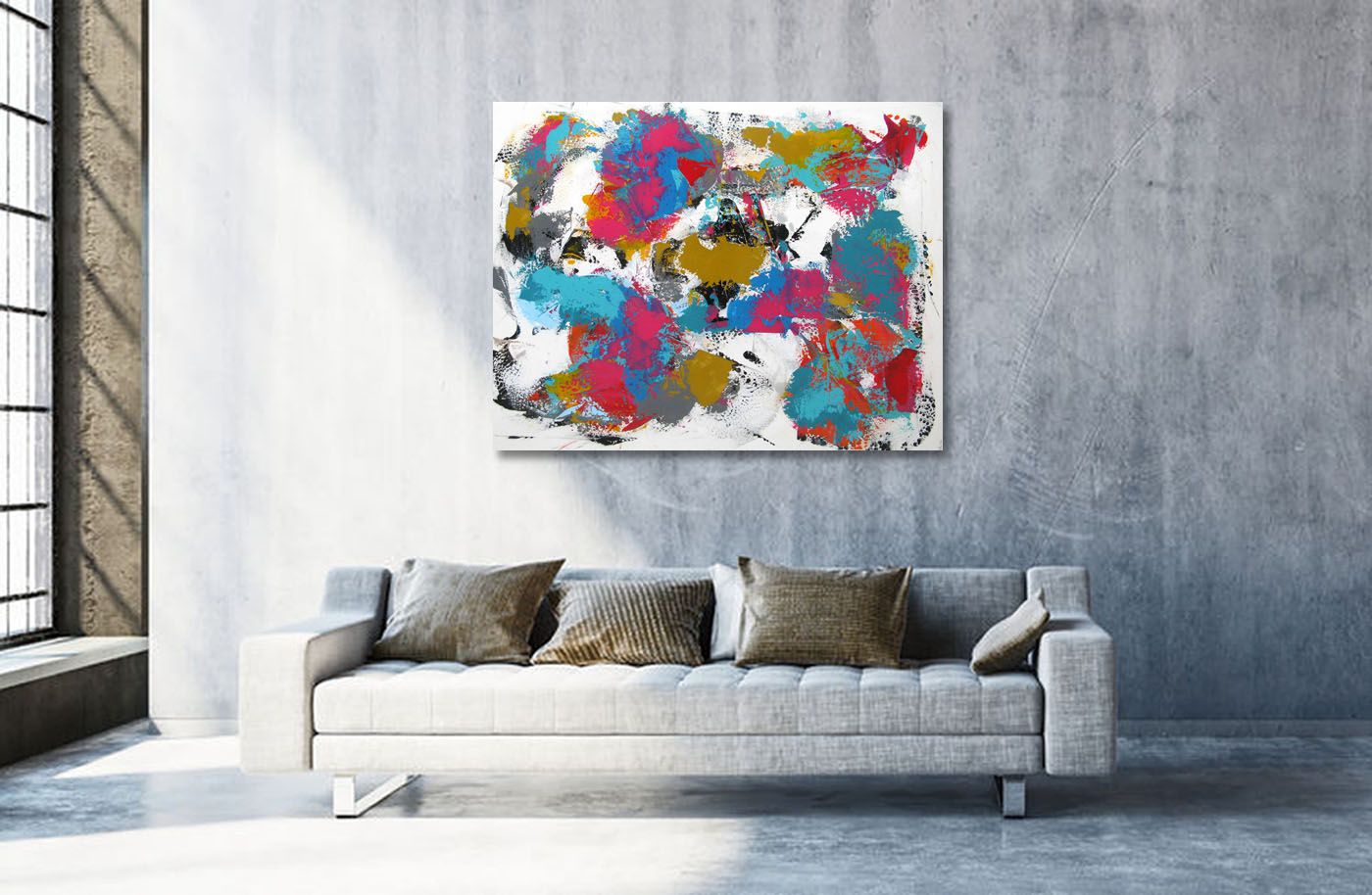 Tableau de CELINE WEBER a pour titre EXALTATION style abstrait dim : CELINE WEBERprix:1600