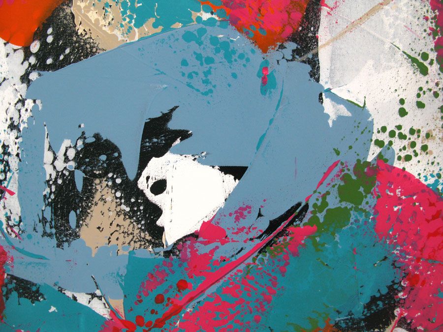 Tableau de CELINE WEBER a pour titre CAMELLIAS style abstrait dim : CELINE WEBERprix: