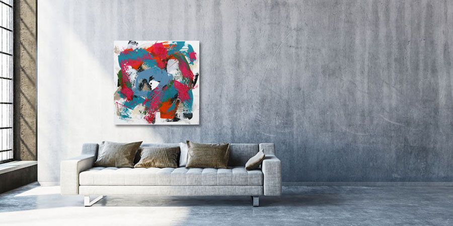 Tableau de CELINE WEBER a pour titre CAMELLIAS style abstrait dim : CELINE WEBERprix: