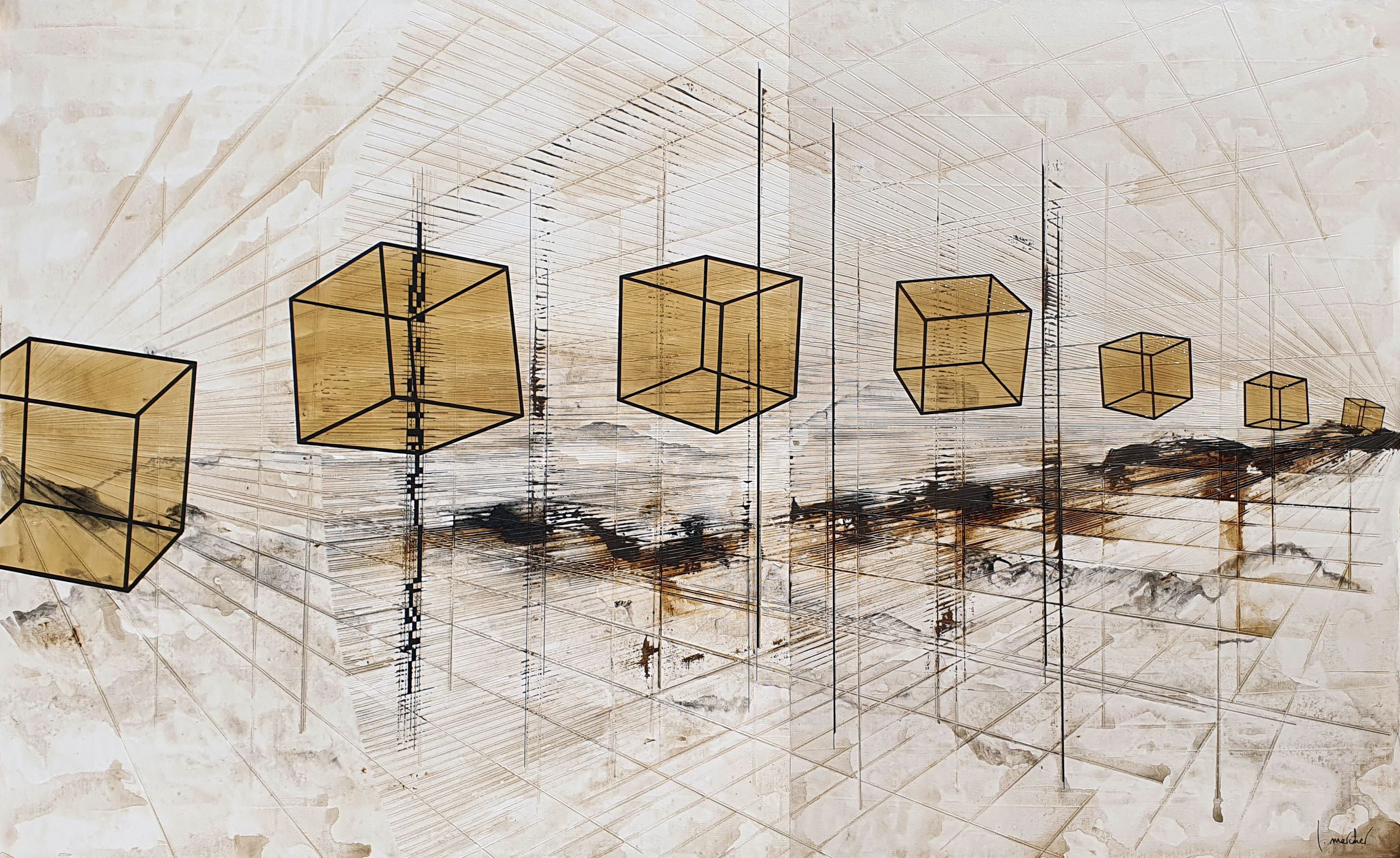 Tableau de LUDOVIC MERCHER a pour titre CHAIN style abstrait dim : LUDOVIC MERCHERprix:1200