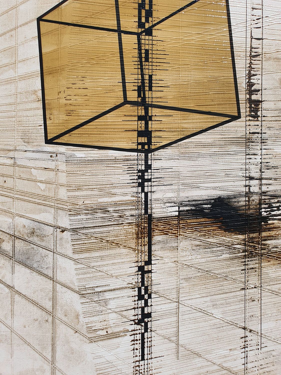 Tableau de LUDOVIC MERCHER a pour titre CHAIN style abstrait dim : LUDOVIC MERCHERprix:1200