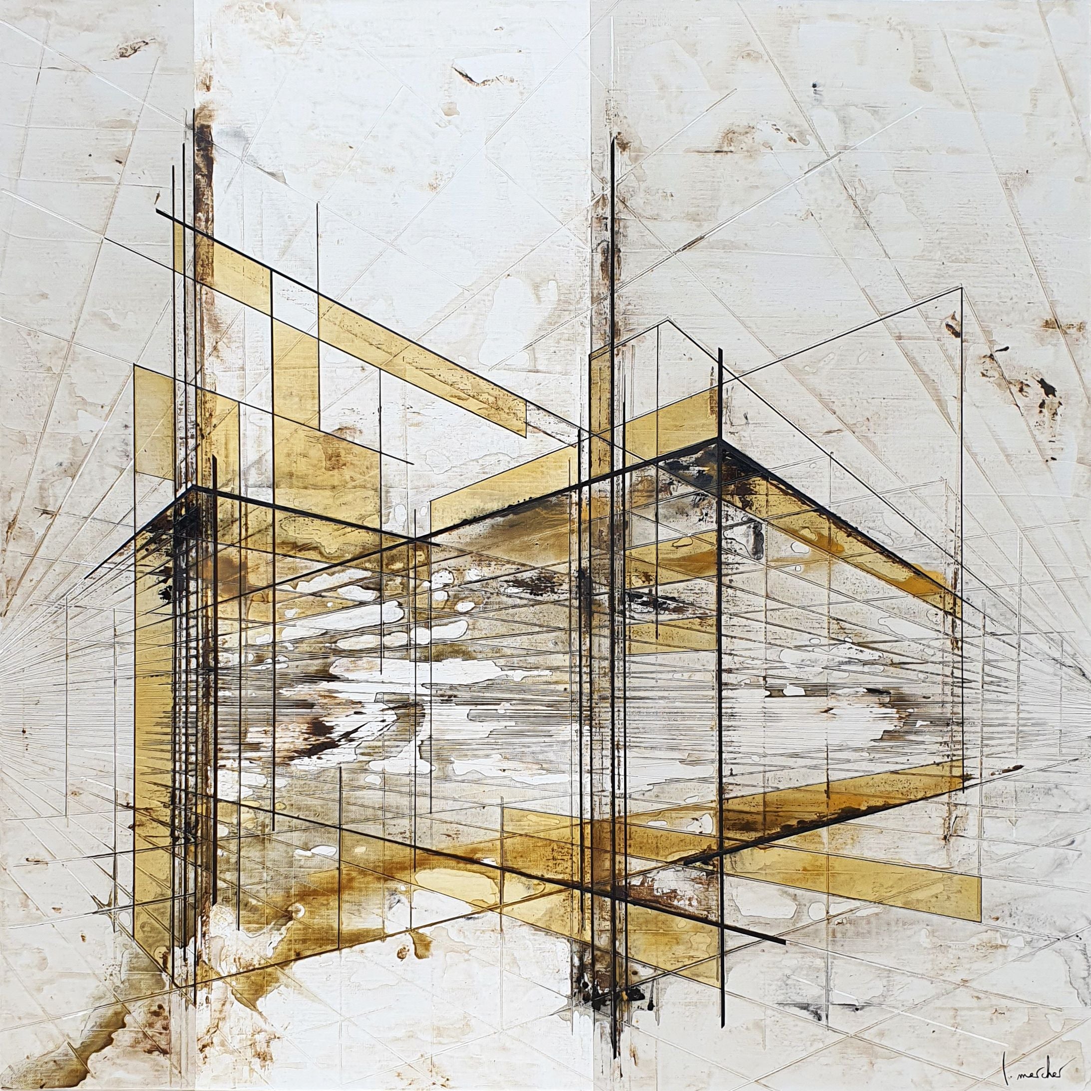 Tableau de LUDOVIC MERCHER a pour titre CITY style abstrait dim : LUDOVIC MERCHERprix:1000