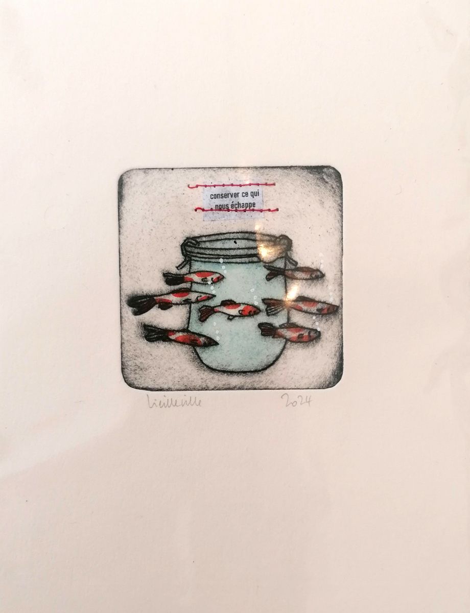Editions d'art de NAVIEILLEVILLE a pour titre Ce qui nous échappe style figuratif, graphique dim : NAVIEILLEVILLEprix:28