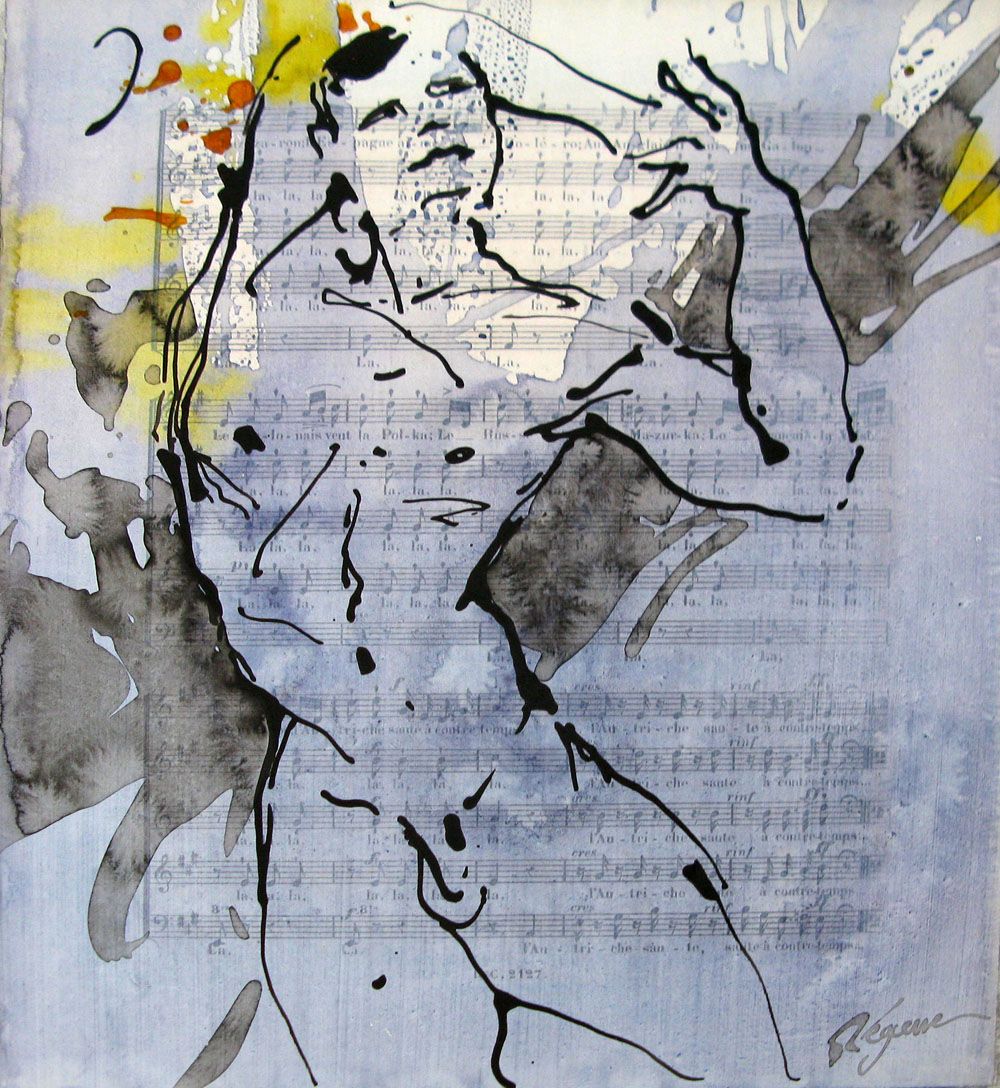 Dessin de CYRIL REGUERRE a pour titre HOMME NU BLEU style figuratif dim : CYRIL REGUERREprix:90