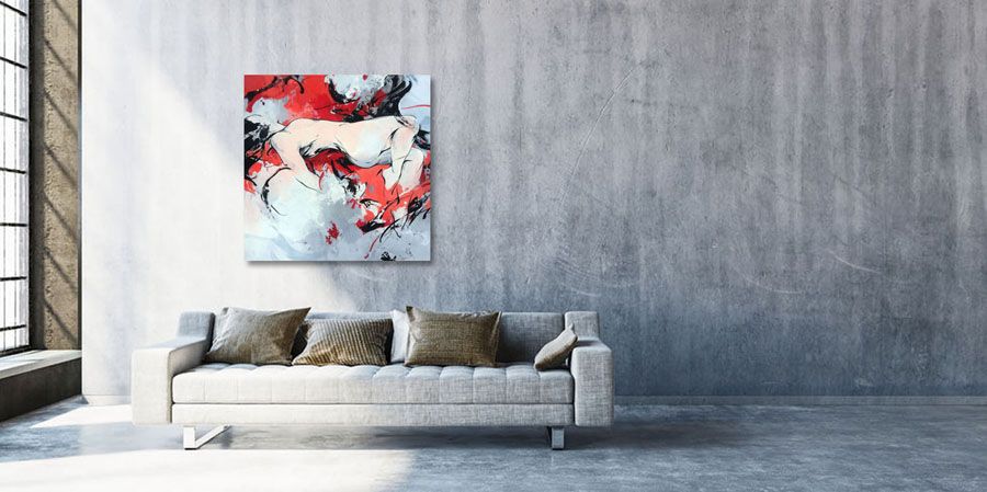 Tableau de CYRIL REGUERRE a pour titre RED style figuratif dim : CYRIL REGUERREprix: