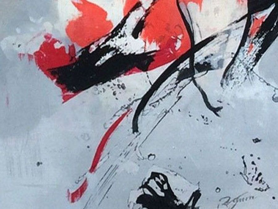 Tableau de CYRIL REGUERRE a pour titre RED style figuratif dim : CYRIL REGUERREprix: