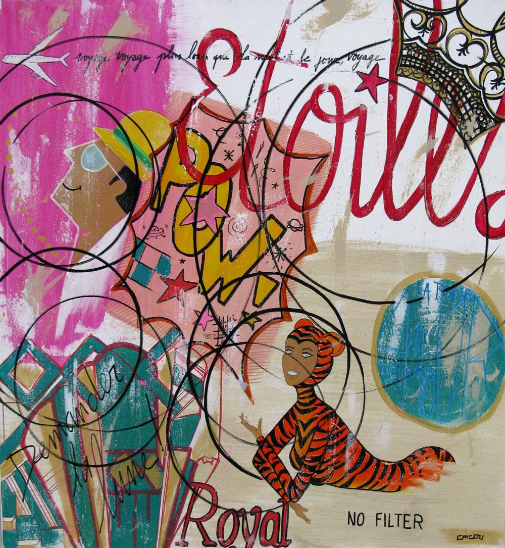 Tableau de CACOU a pour titre Etoiles style graphique dim : CACOUprix:850