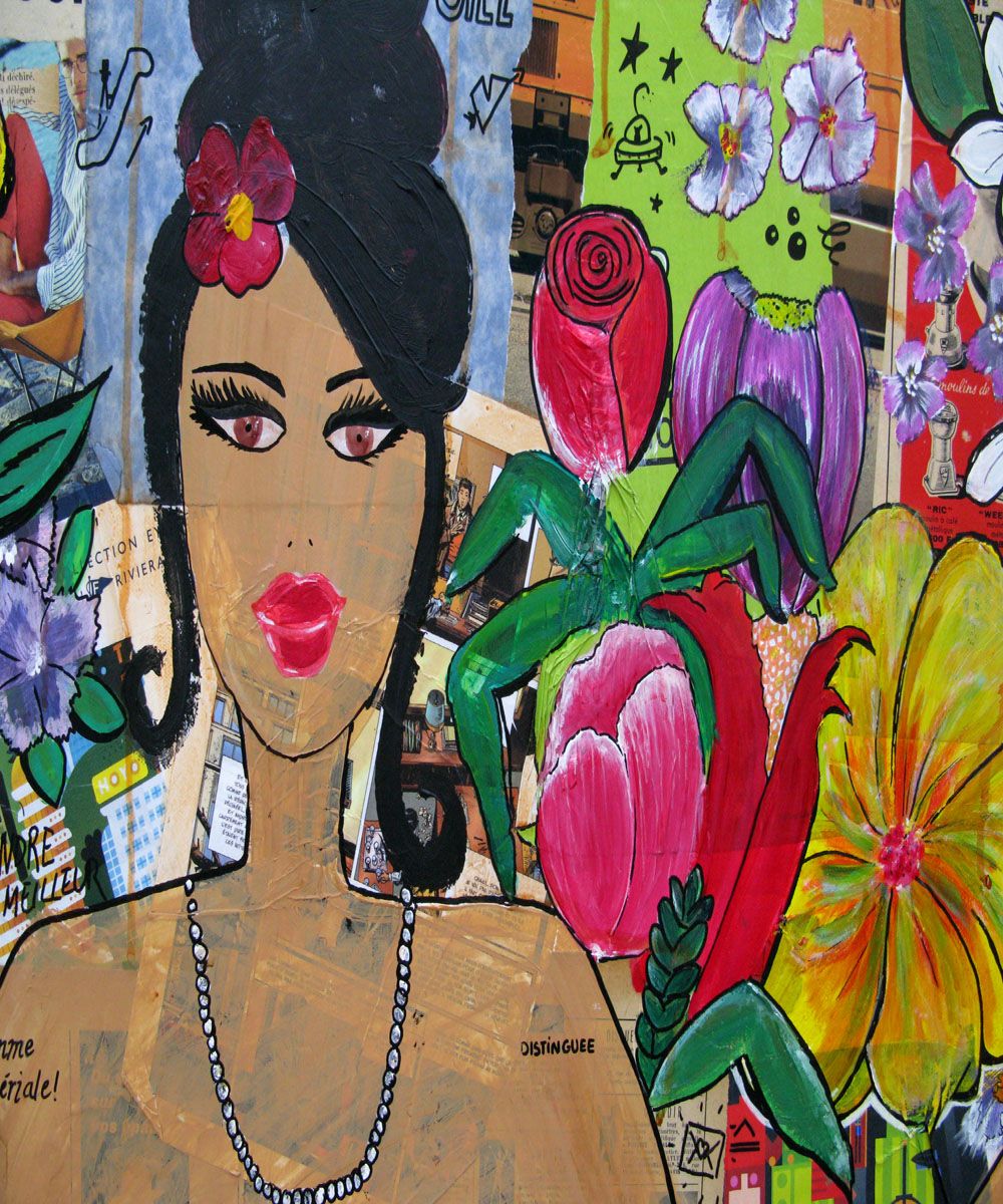 Tableau de CACOU a pour titre Flowers style graphique dim : CACOUprix:550