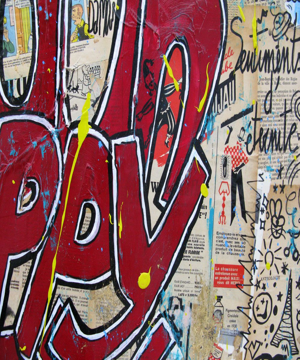 Tableau de CACOU a pour titre Oooh happy day style graphique dim : CACOUprix:850