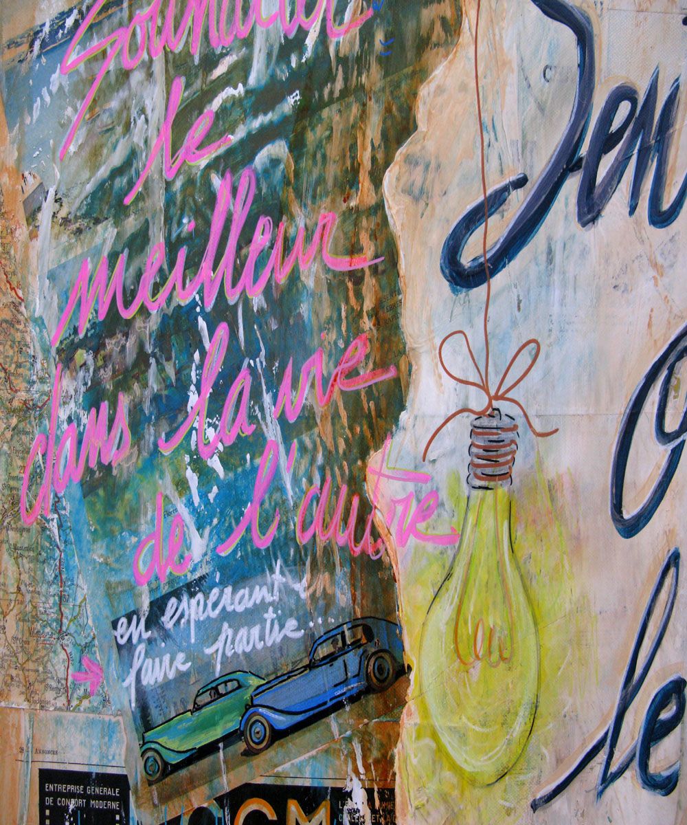 Tableau de CACOU a pour titre Sentimental style graphique dim : CACOUprix:850