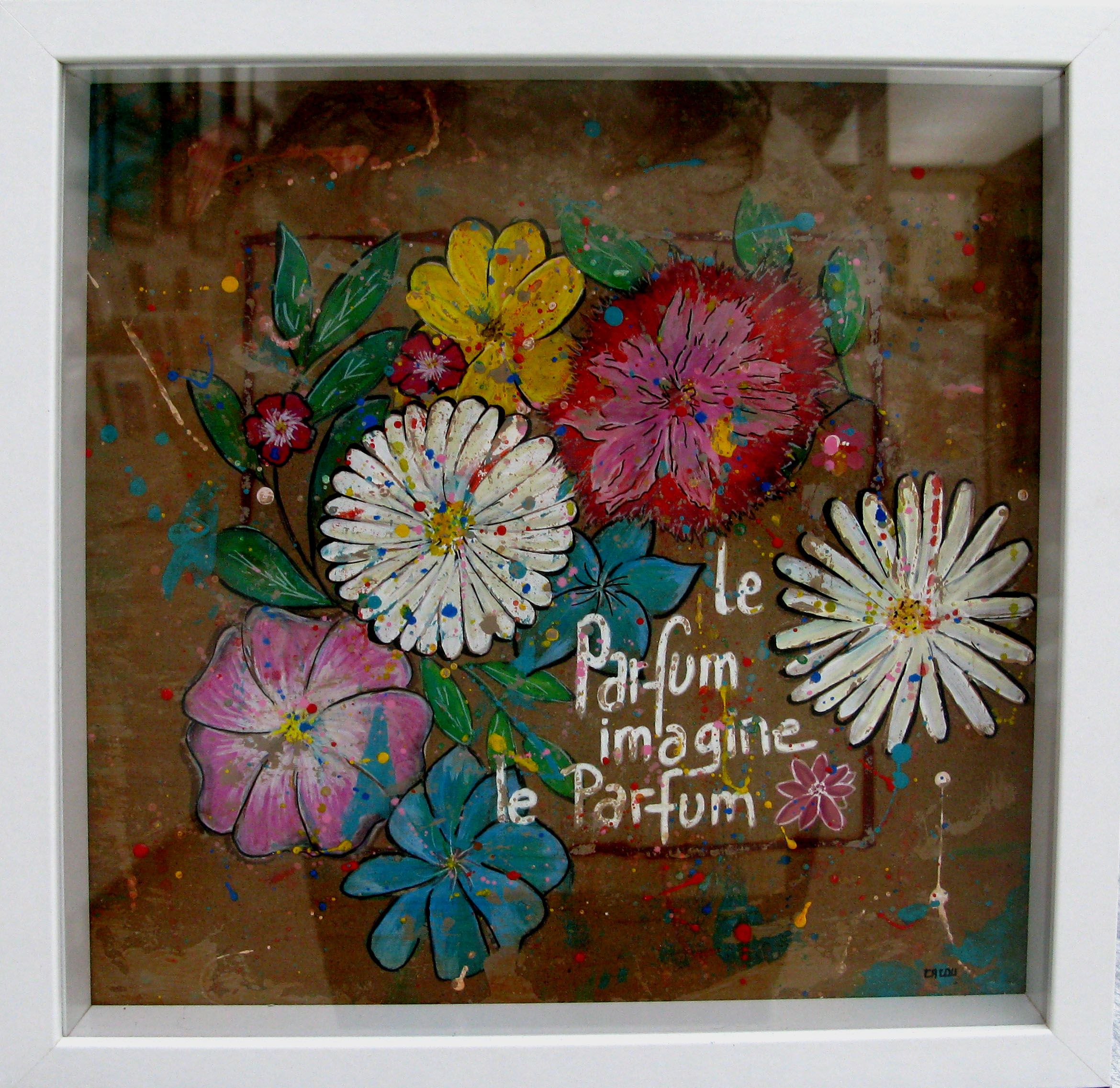 Tableau de CACOU a pour titre Pièce unique STREET ART: LE PARFUM style street art, graphique dim : CACOUprix:200