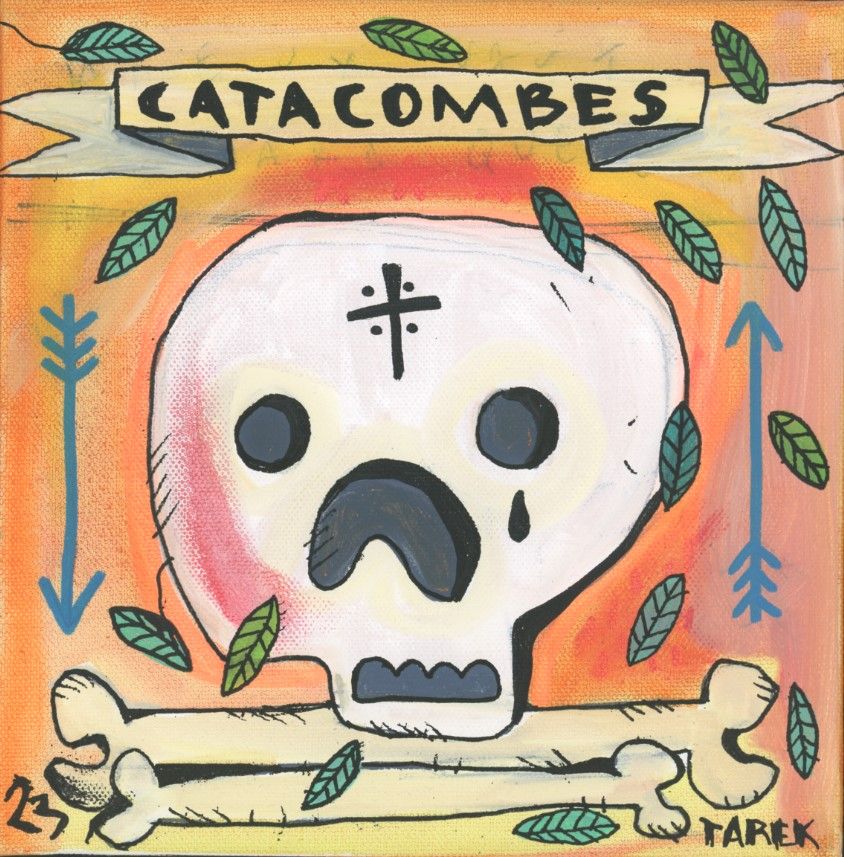 Tableau de TAREK a pour titre Catacombes style graphique dim : TAREKprix:150