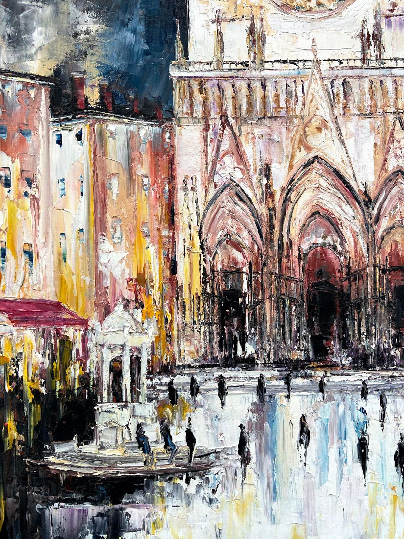 Tableau de PHIL a pour titre Cathédrale St-Jean, Lyon style figuratif dim : PHILprix:700