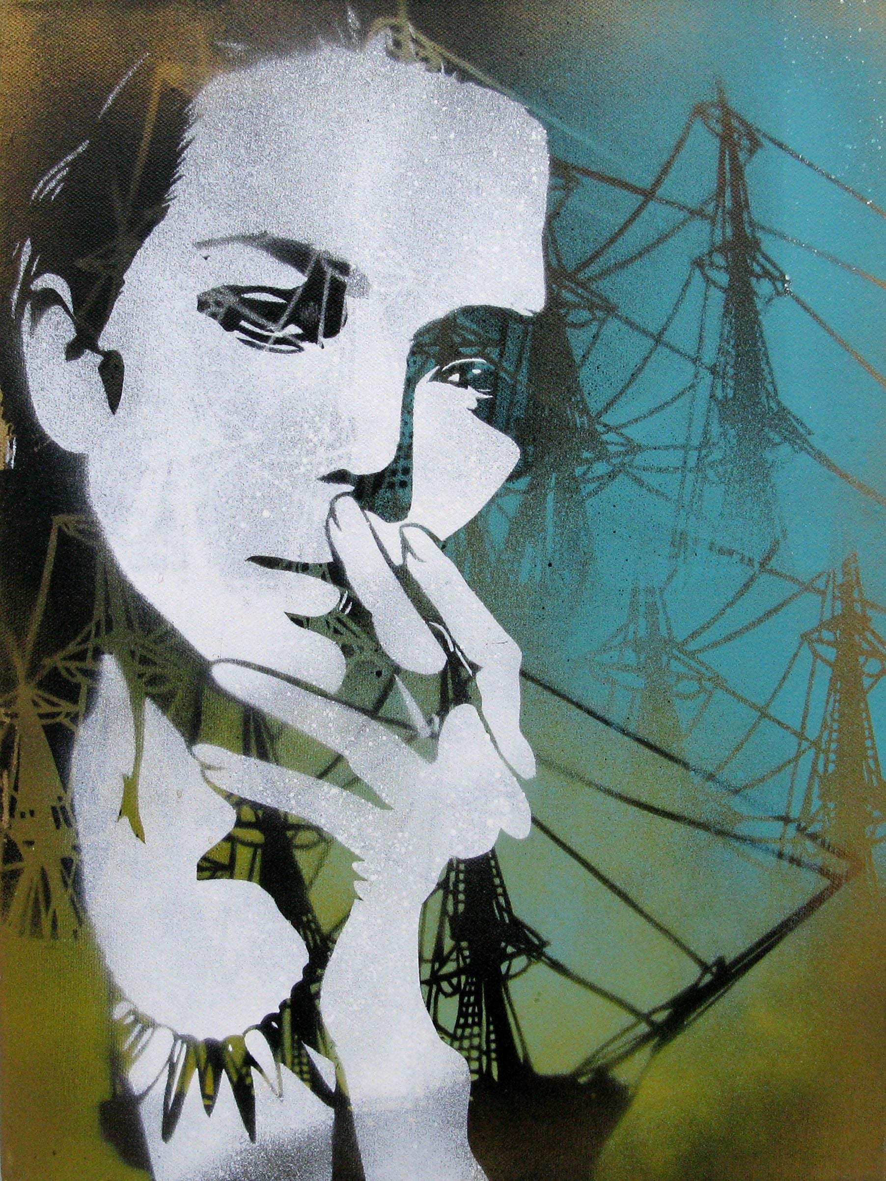 Tableau de KARO TRASS a pour titre Céline style street pop art, street art dim : KARO TRASSprix:160