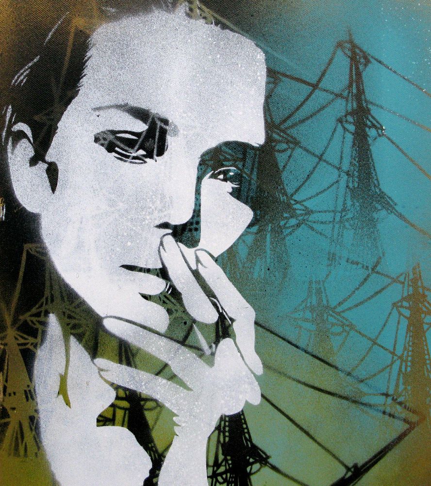 Tableau de KARO TRASS a pour titre Céline style street pop art, street art dim : KARO TRASSprix:160