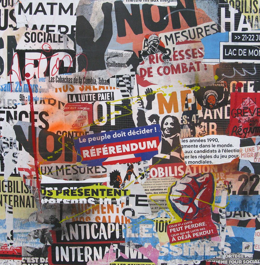 Tableau de PODKOL a pour titre Référundum style street art dim : PODKOLprix:550