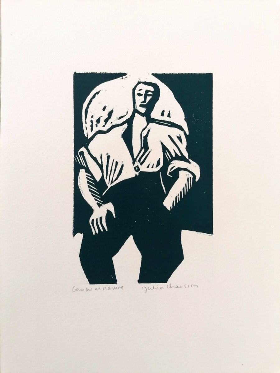 Dessin de JULIA CHAUSSON a pour titre COMME UN NAVIRE style figuratif dim : JULIA CHAUSSONprix:45